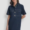 Minivestido recto de denim Minivestido recto de denim