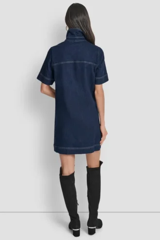 Minivestido recto de denim