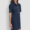 Minivestido recto de denim Minivestido recto de denim
