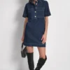 Minivestido recto de denim Minivestido recto de denim