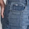 Pantalón clásico de talle alto y pierna recta con puños Pantalón clásico de talle alto y pierna recta con puños