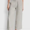 Pantalones cortos de pierna ancha de mezcla de lino Pantalones cortos de pierna ancha de mezcla de lino