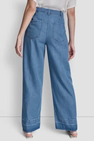Pantalones de cintura alta con cinturón Pantalones de cintura alta con cinturón