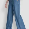 Pantalones de cintura alta con cinturón Pantalones de cintura alta con cinturón