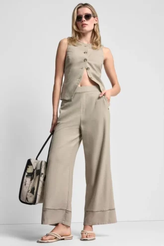 Pantalones de mezcla de lino