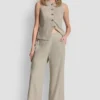 Pantalones de mezcla de lino Pantalones de mezcla de lino