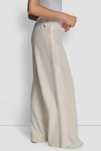 Pantalones de pierna ancha con rayas de lentejuelas