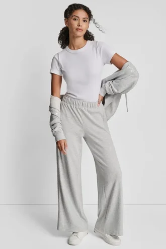 Pantalones de pierna ancha con rayas de lentejuelas