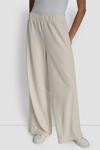 Pantalones de pierna ancha con rayas de lentejuelas