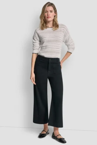 Pantalones de talle alto, corte cropped y pierna ancha