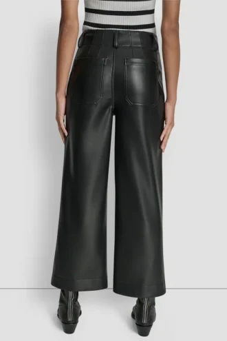 Pantalones de talle alto, corte cropped y pierna ancha