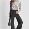 Pantalones de talle alto, corte cropped y pierna ancha Pantalones de talle alto, corte cropped y pierna ancha