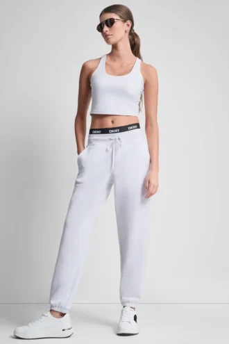 Pantalones Jogger ajustados de talle alto con logo en la cintura
