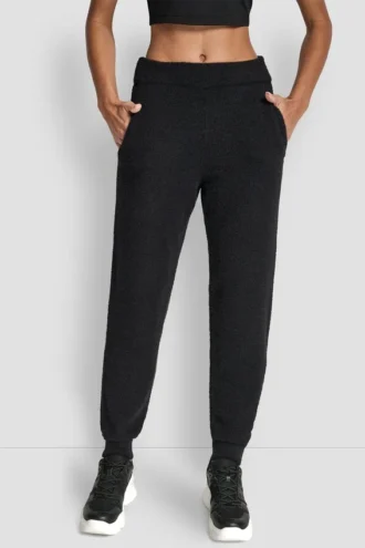 Pantalones Jogger de hilo de plumas con bolsillos y logotipo a tono