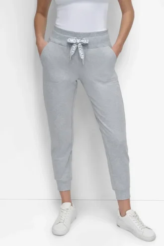 Pantalones Jogger de talle alto con cordón y logotipo en dos tonos