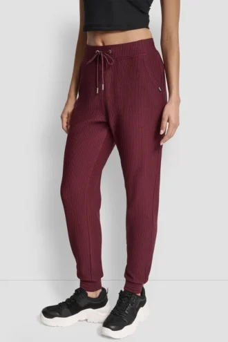 Pantalones Jogger de talle alto con tejido de punto acanalado