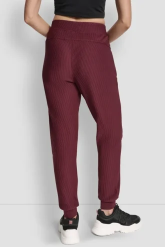 Pantalones Jogger de talle alto con tejido de punto acanalado