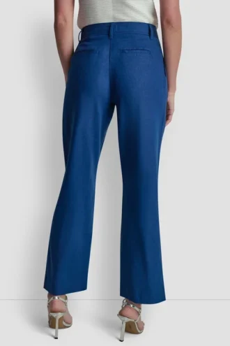 Pantalones plisados de cintura media con cinturilla con lazo