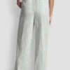 Pantalones plisados de mezcla de lino a rayas Pantalones plisados de mezcla de lino a rayas