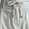 Pantalones plisados de mezcla de lino a rayas Pantalones plisados de mezcla de lino a rayas