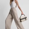 Pantalones sin cremallera de pierna ancha con costuras Pantalones sin cremallera de pierna ancha con costuras