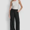 Pantalones sin cremallera de pierna ancha con costuras Pantalones sin cremallera de pierna ancha con costuras
