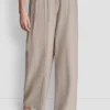 Pantalones sin cremallera de pierna ancha con costuras Pantalones sin cremallera de pierna ancha con costuras