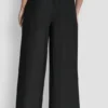 Pantalones sin cremallera de pierna ancha con costuras Pantalones sin cremallera de pierna ancha con costuras