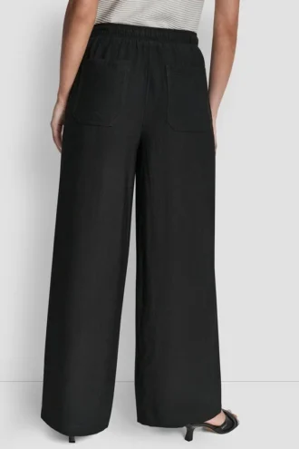 Pantalones sin cremallera de pierna ancha con costuras