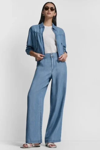 Pantalones vaqueros de talle alto y pierna ancha de Tencel
