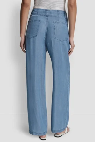 Pantalones vaqueros de talle alto y pierna ancha de Tencel