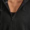 Sudadera con capucha y cremallera completa con Cordones Elásticos Sudadera con capucha y cremallera completa con Cordones Elásticos