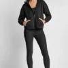 Sudadera con capucha y cremallera completa con Cordones Elásticos Sudadera con capucha y cremallera completa con Cordones Elásticos