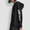Sudadera con capucha y cremallera completa con logotipo metalizado