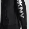 Sudadera con capucha y cremallera completa con logotipo metalizado