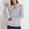 Sudadera con capucha y cremallera completa de tejido mini waffle