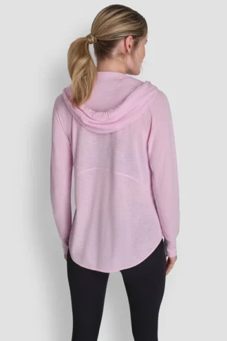Sudadera con capucha y cremallera completa de tejido mini waffle