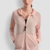 Sudadera con capucha y cremallera completa de tejido mini waffle Sudadera con capucha y cremallera completa de tejido mini waffle