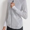 Sudadera con capucha y cremallera completa de tejido mini waffle