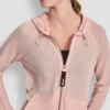 Sudadera con capucha y cremallera completa de tejido mini waffle Sudadera con capucha y cremallera completa de tejido mini waffle