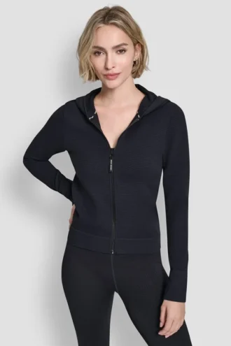 Sudadera con capucha y cremallera completa sin costuras