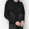 Sudadera con capucha y cremallera de hombros caídos Sudadera con capucha y cremallera de hombros caídos