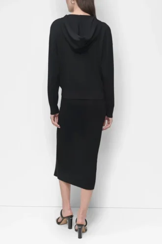 Sudadera con capucha y cremallera de hombros caídos Sudadera con capucha y cremallera de hombros caídos