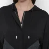 Sudadera con capucha y cremallera de hombros caídos Sudadera con capucha y cremallera de hombros caídos