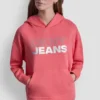 Sudadera con capucha y logotipo de pedrería superpuesto