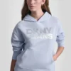 Sudadera con capucha y logotipo de pedrería superpuesto