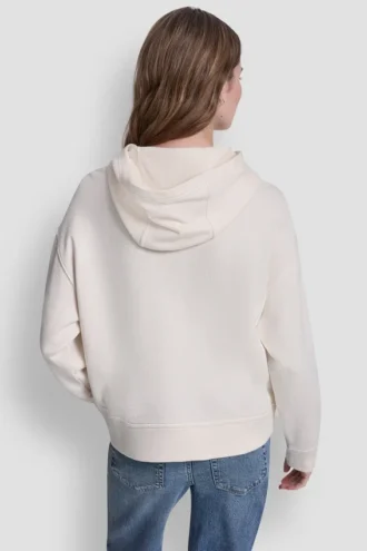 Sudadera con capucha y logotipo de pedrería superpuesto