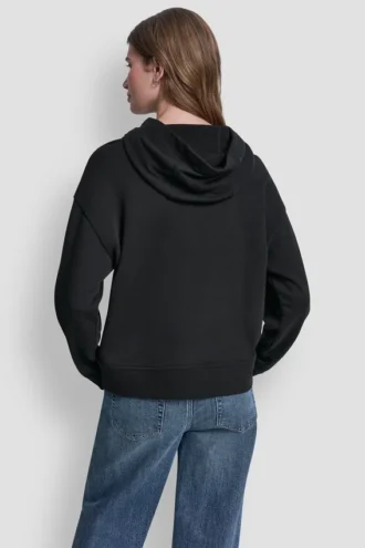 Sudadera con capucha y logotipo de pedrería superpuesto Sudadera con capucha y logotipo de pedrería superpuesto
