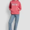 Sudadera con capucha y logotipo de pedrería superpuesto