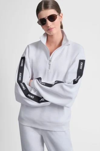 Sudadera con logo y cremallera de un cuarto